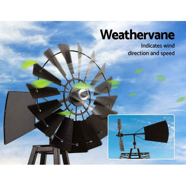 Garden Windmill 120cm Metal Ornaments Outdoor Decor Ornamental Windmill